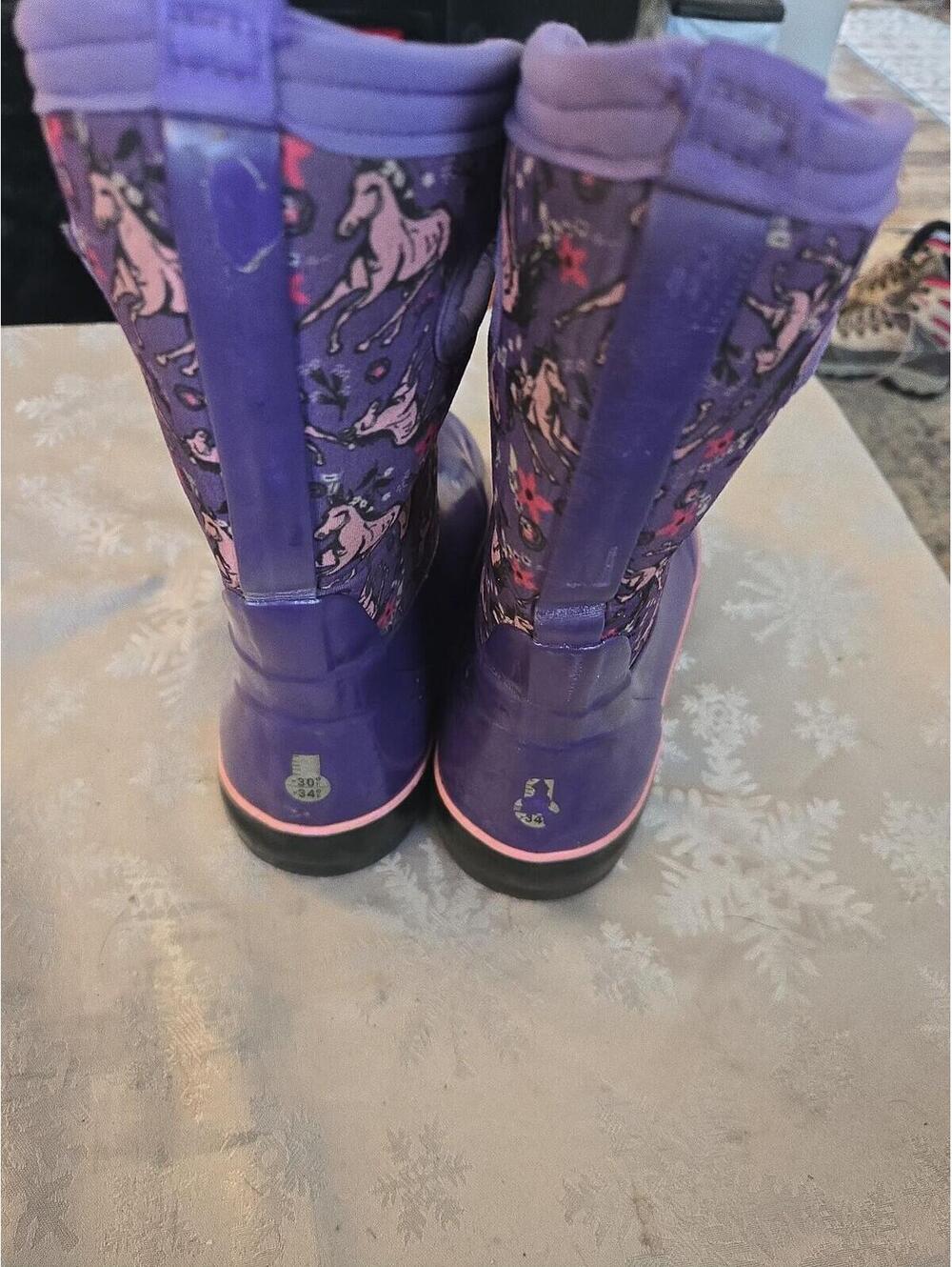 Bogs Kids Classic II Unicorn Purple Waterproof Boots Size Youth 3 - Picture 2 of 6